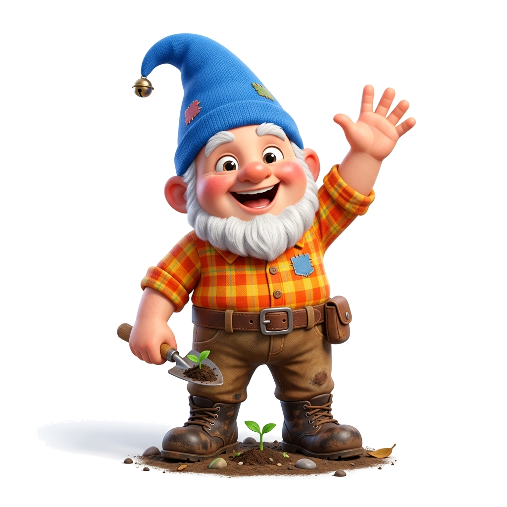 Alpha Gardener Gnome Mascot